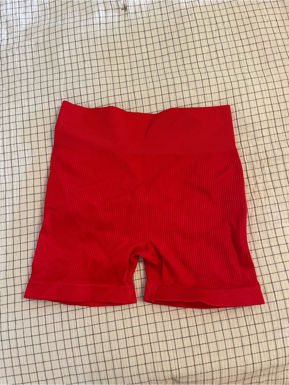 Target Women’s Ribbed High-Waist Red Bike Shorts
